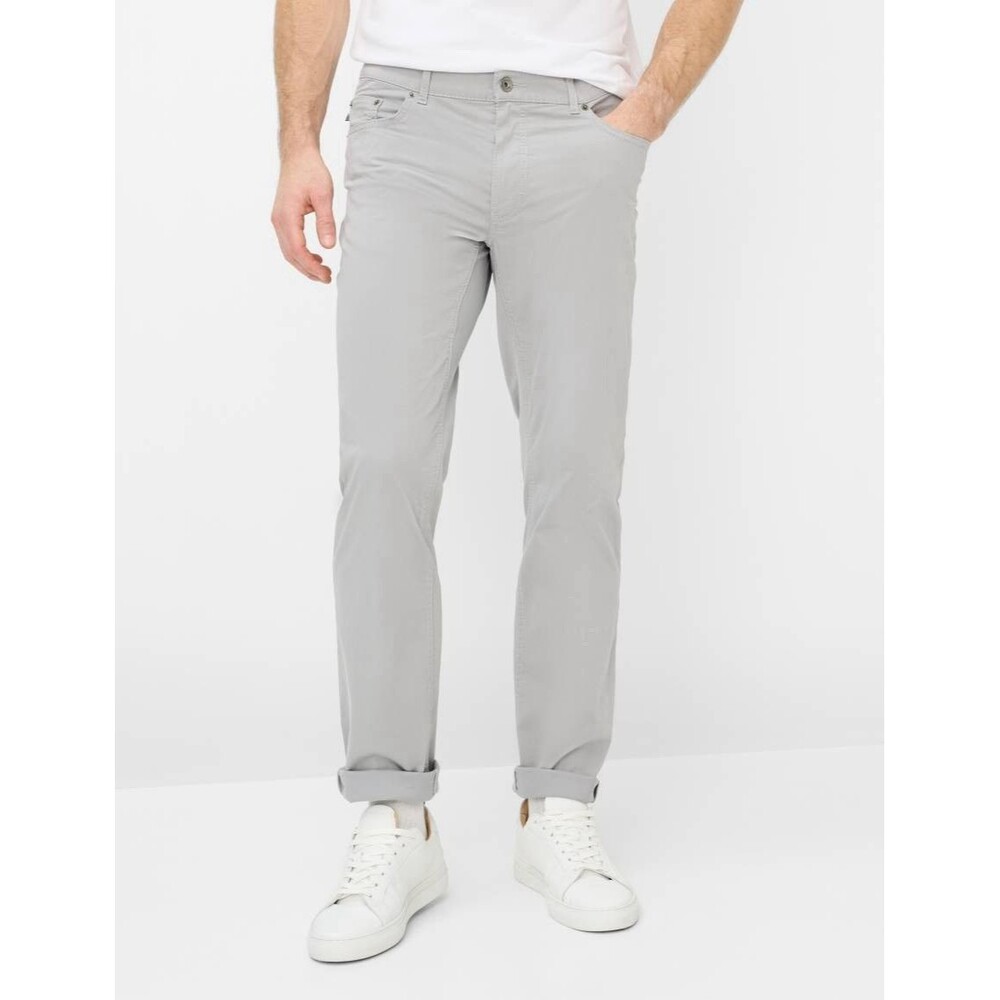 Brax Cooper Fancy Regular Fit Chino Pants Stretch Light Gray - Size 38x34